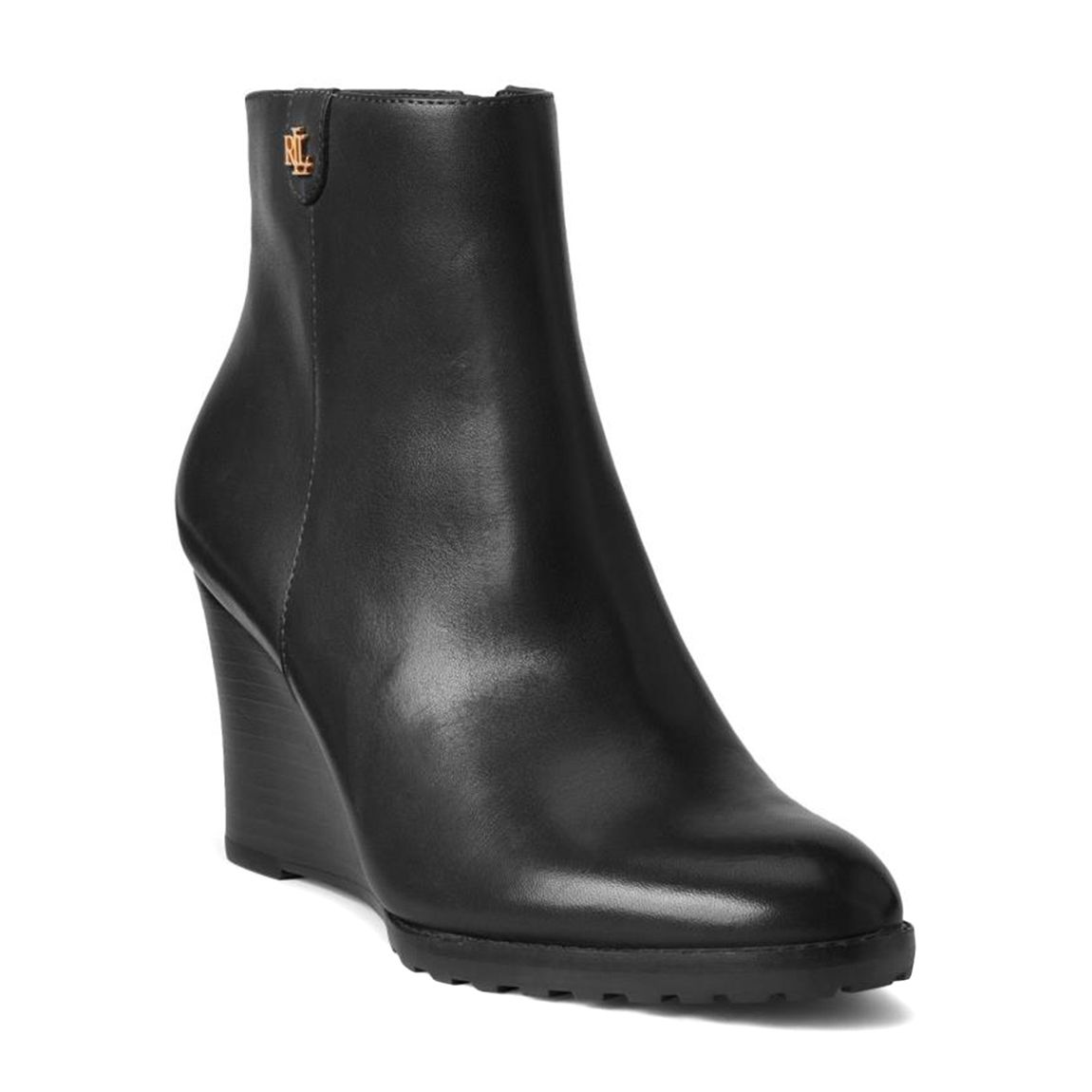 Black Shaley Wedge Leather Boots main product photo