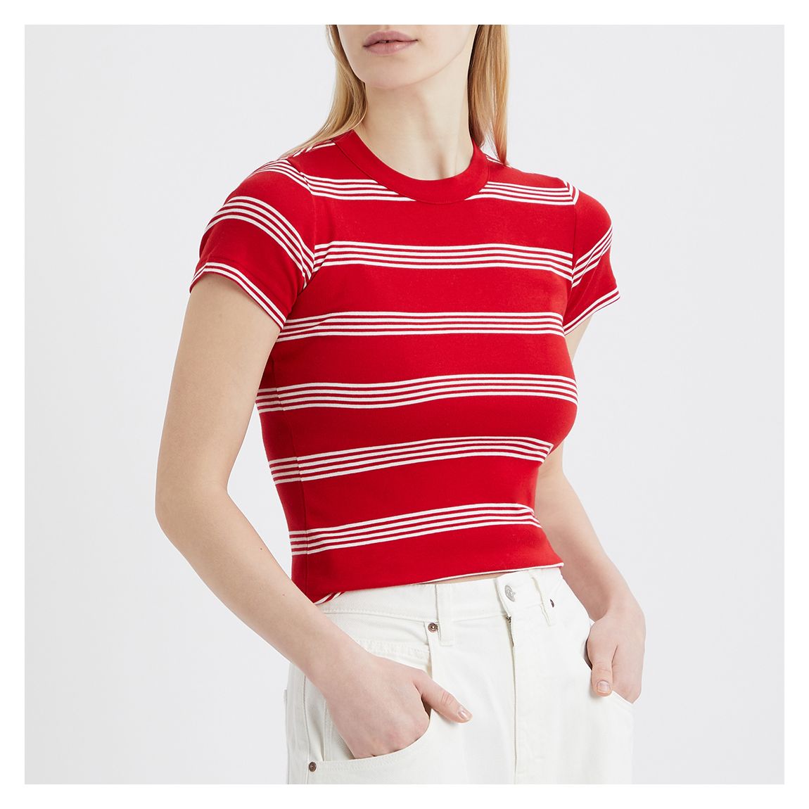 Red Striped Cotton T-Shirt main product photo