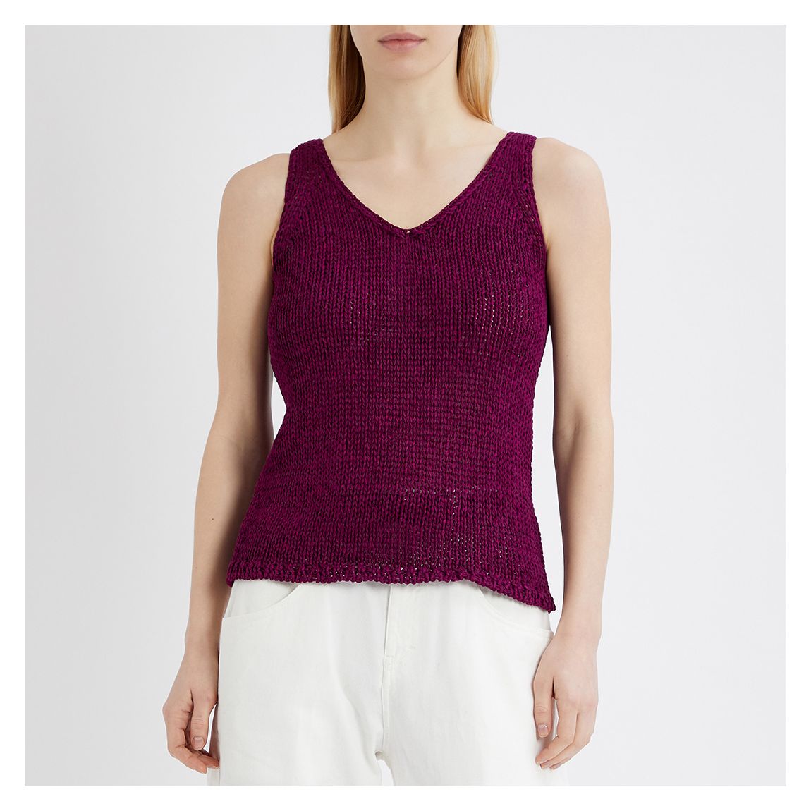 Purple Cotton Blend Tank Top main product photo
