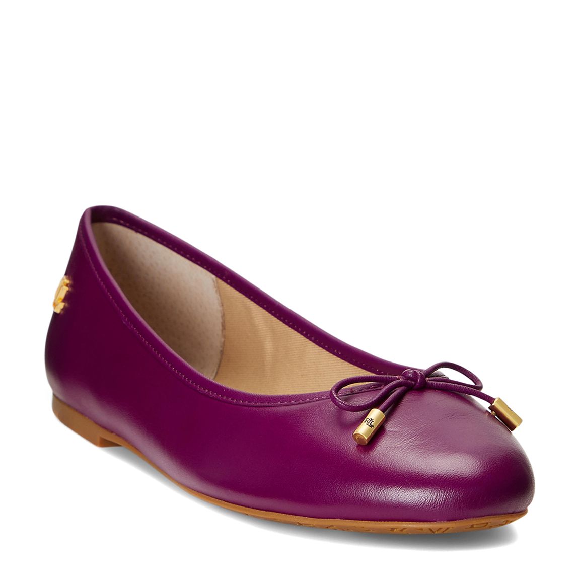 Purple Jayna Leather Ballerinas main product photo