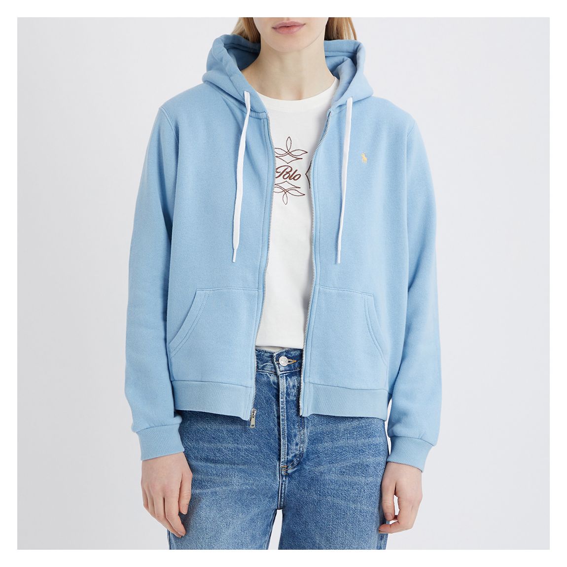 Blue Arctic Cotton Blend Hoodie main product photo
