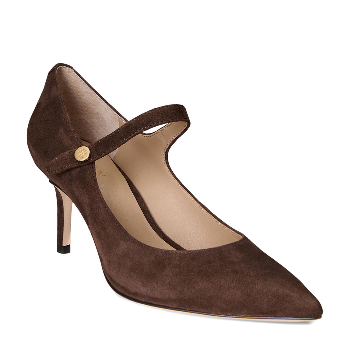 Brown Lanette Suede Heels main product photo