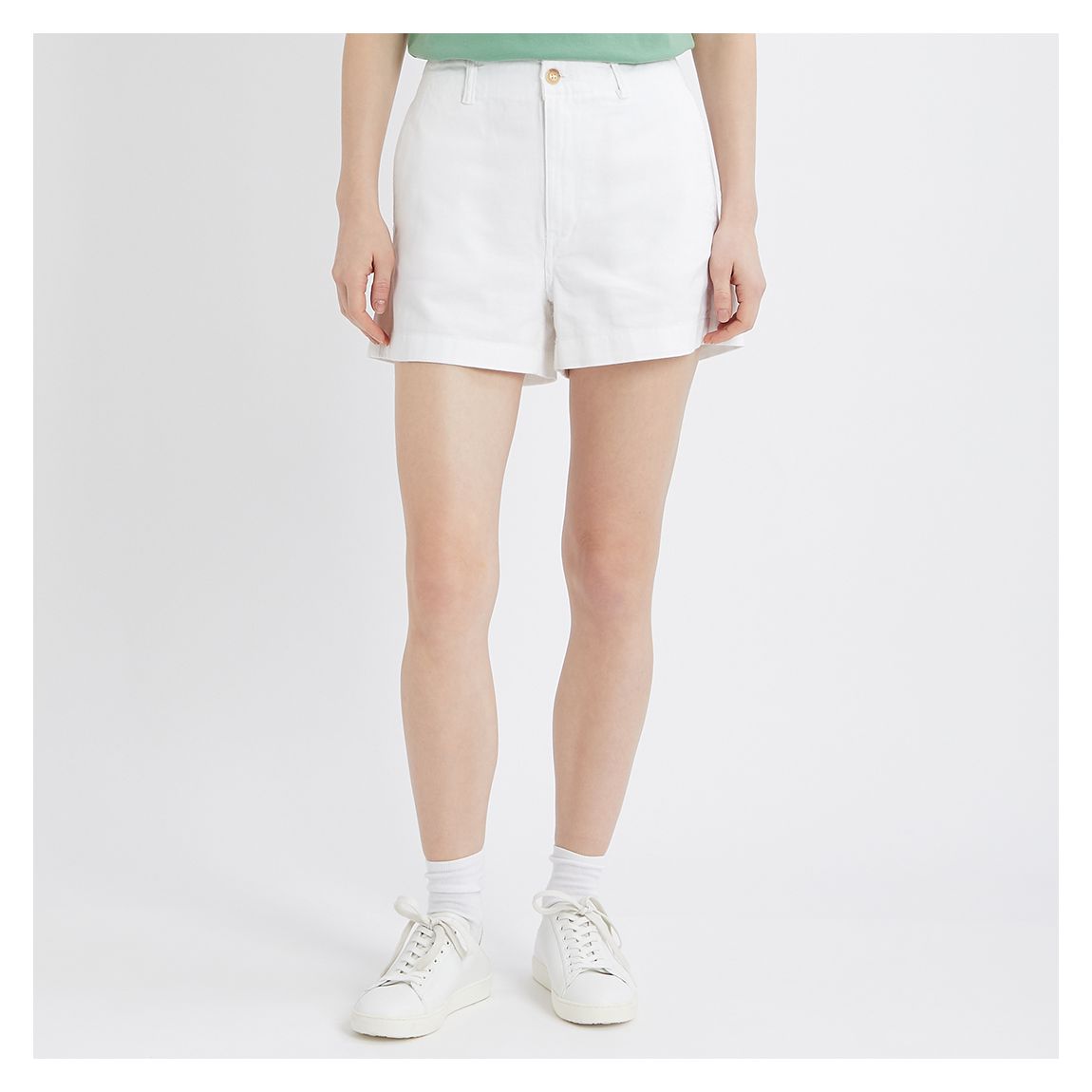 White Cotton Chino Shorts main product photo