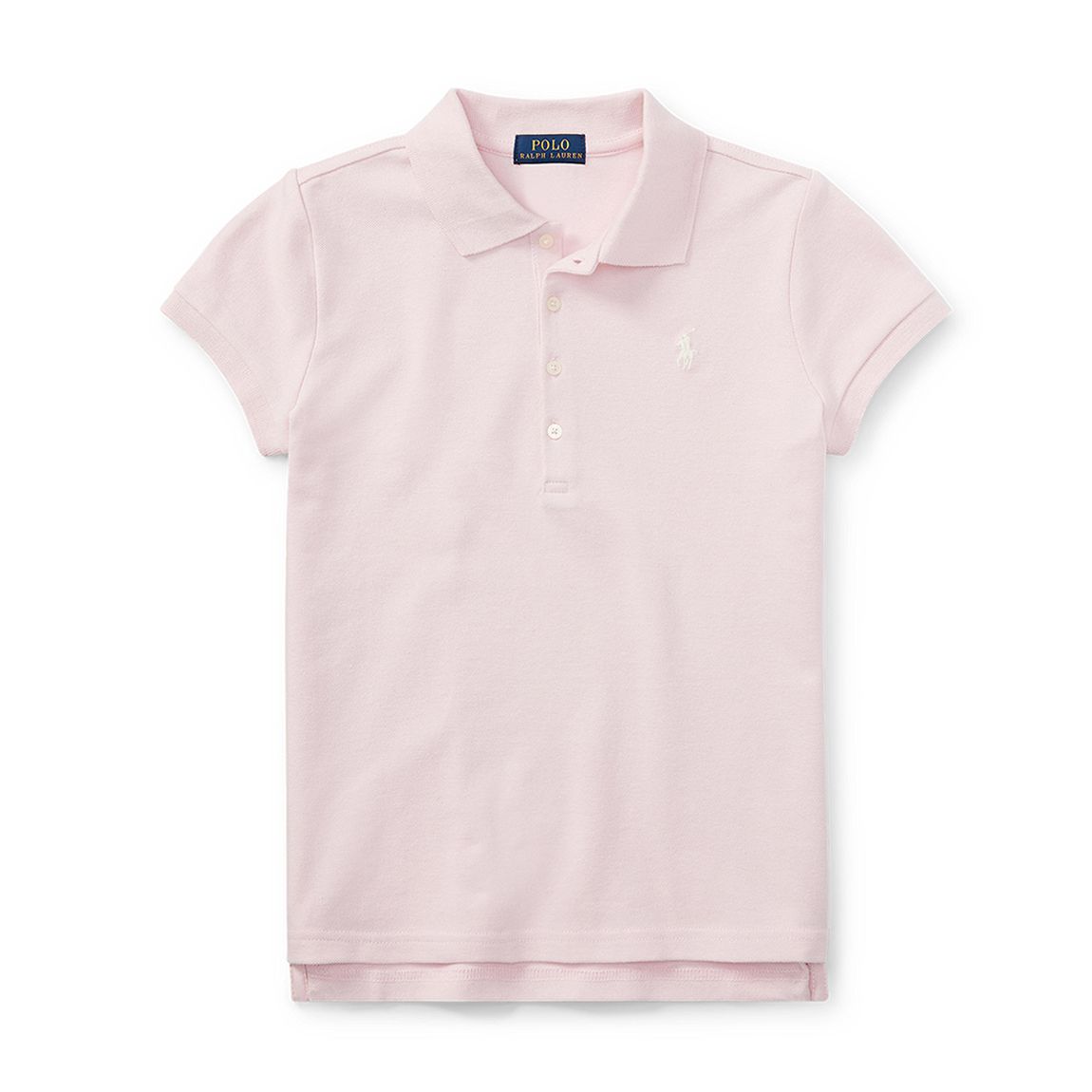 Older Girl's Pale Pink Cotton Blend Polo Shirt main product photo