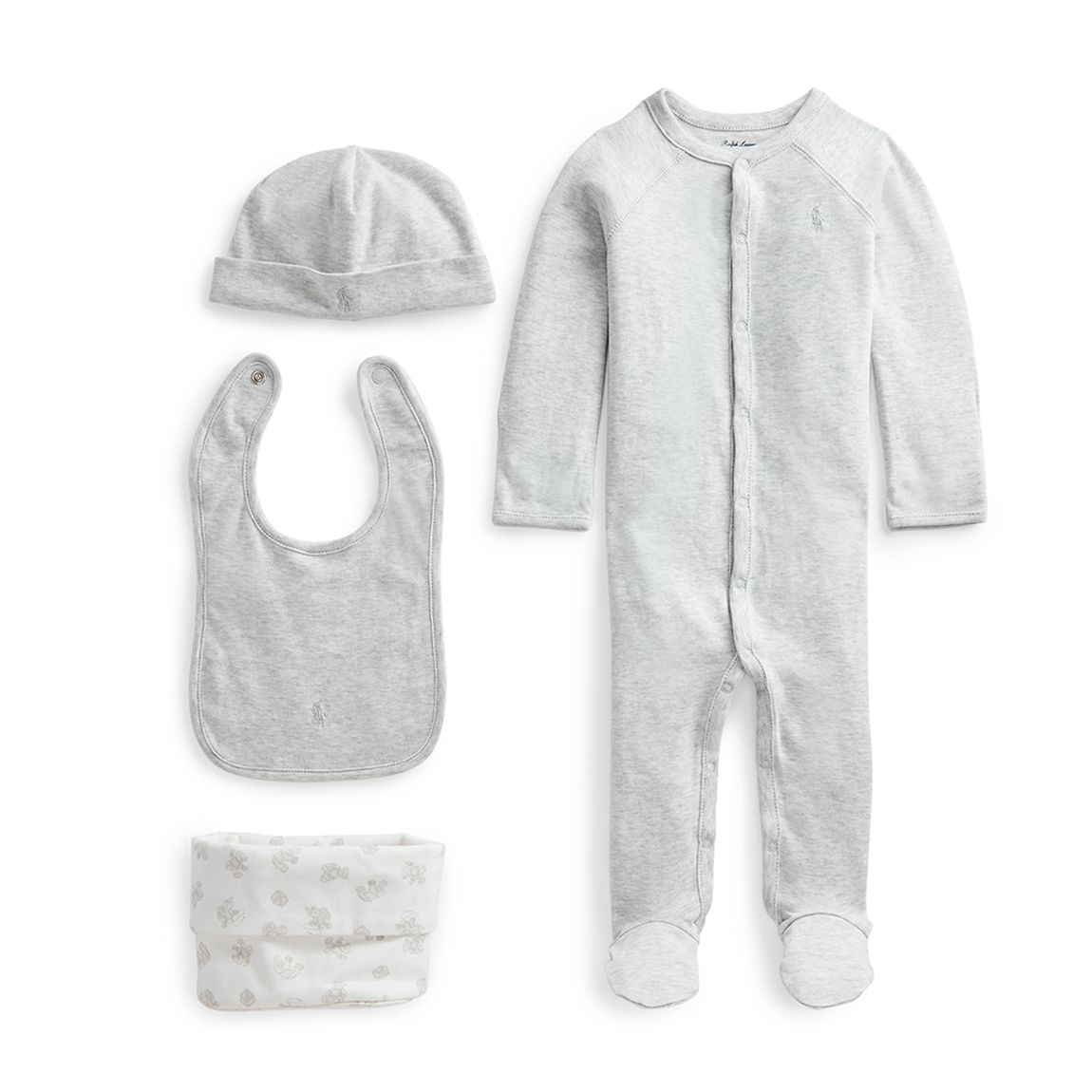 Baby Boy's Grey 4 Piece Cotton Baby Set main product photo