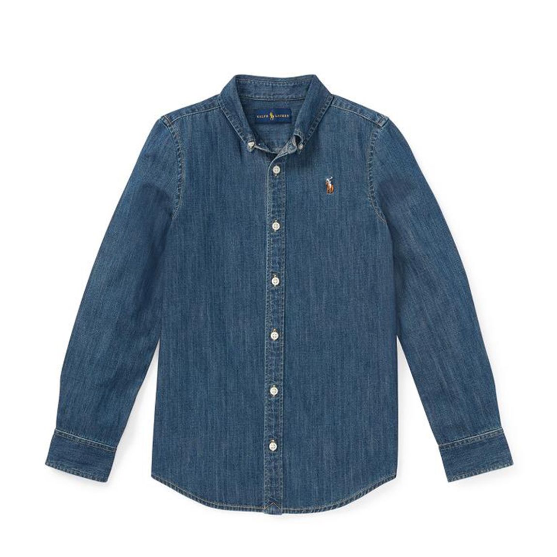 Older Girl's Indigo Long Sleeve Denim Shirt main product photo
