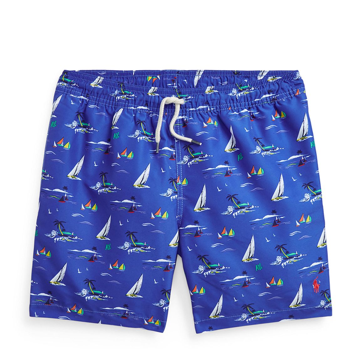 Older Boy's Blue All Over Print Swimming Trunks main product photo