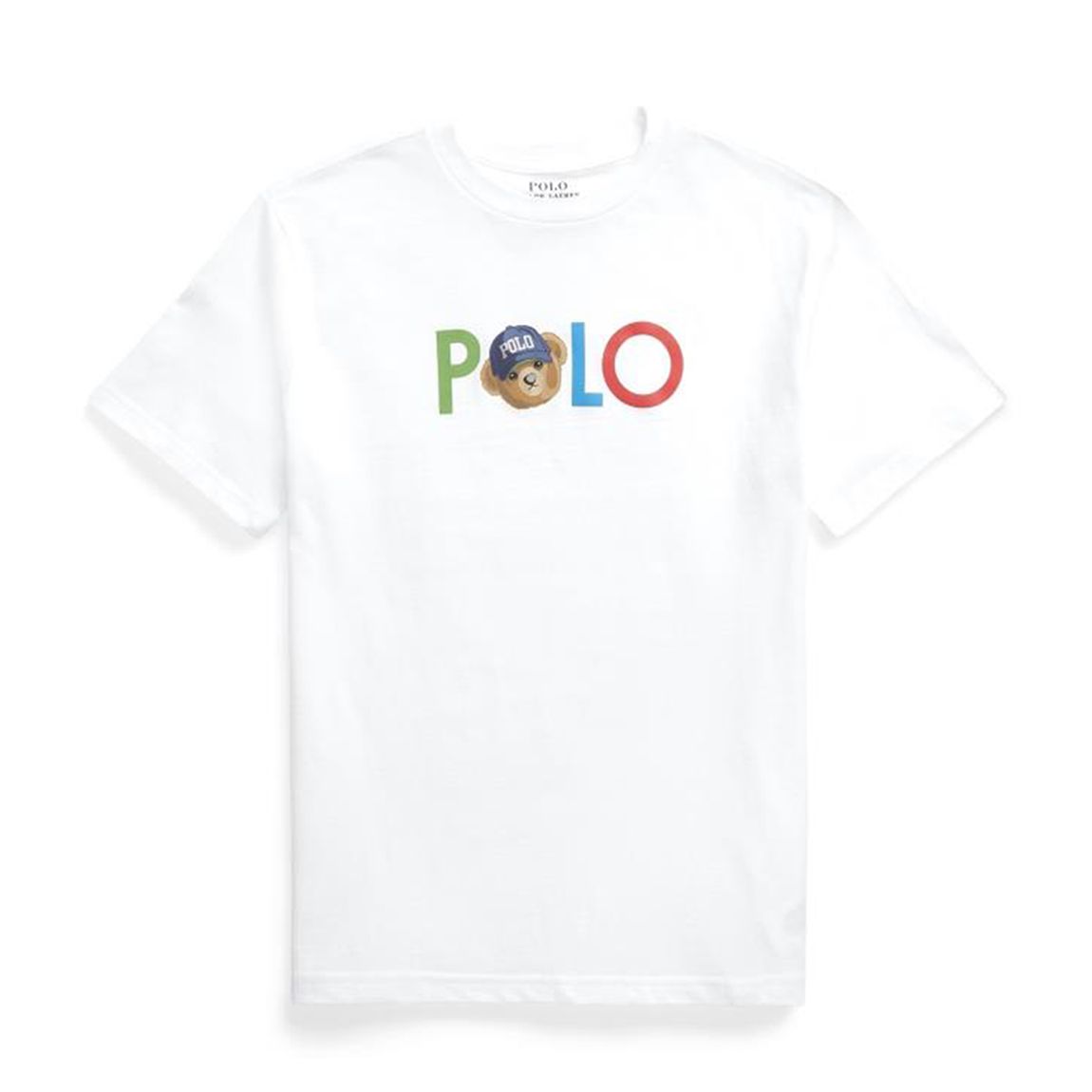 Older Boy's White Printed Teddy Logo Cotton T-Shirt main product photo