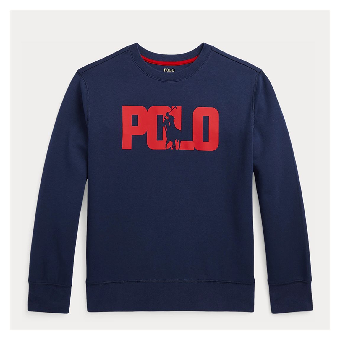 Older Boy's Navy Printed Logo Cotton Blend Sweatshirt main product photo