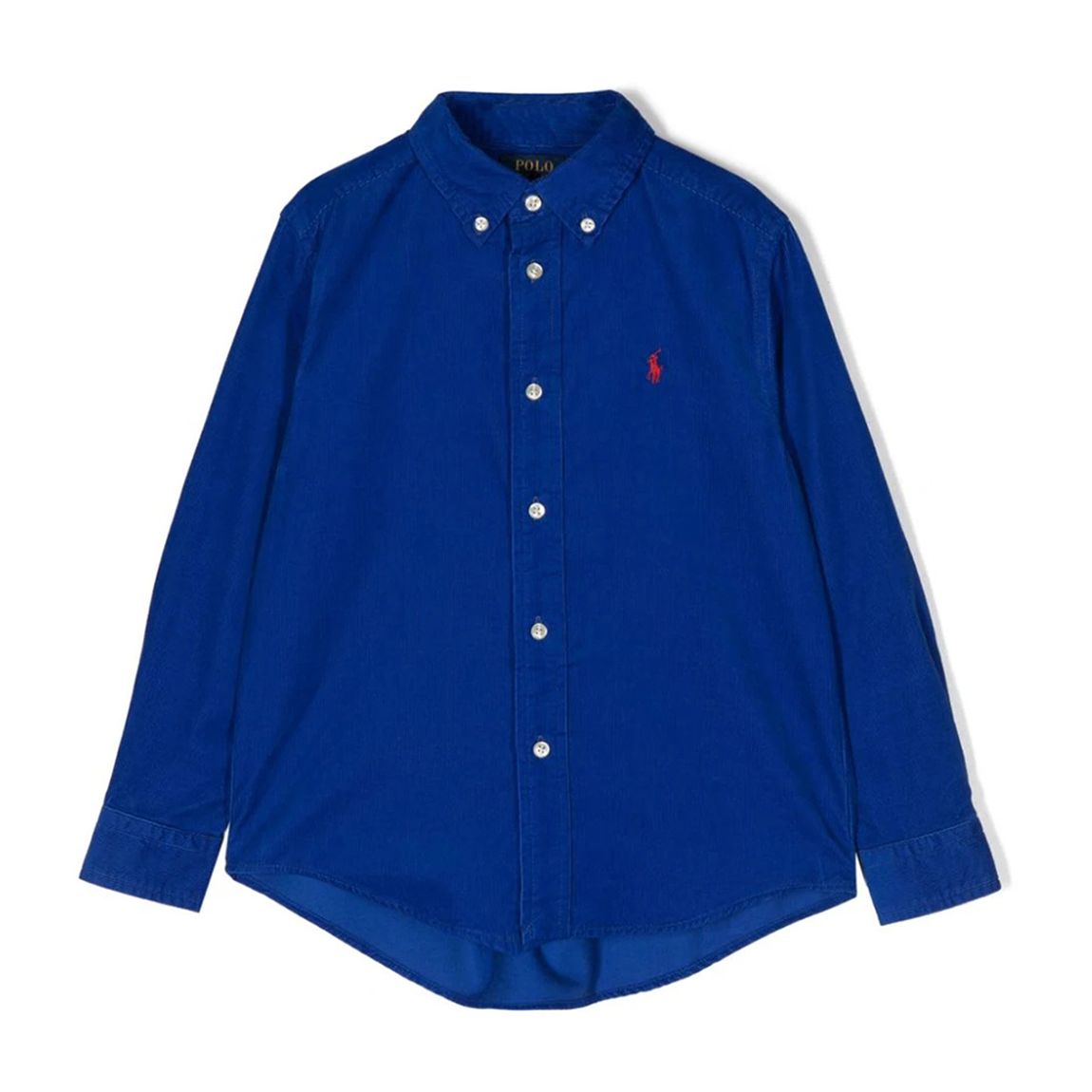 Older Boy's Royal Blue Finewale Cord Cotton Shirt main product photo