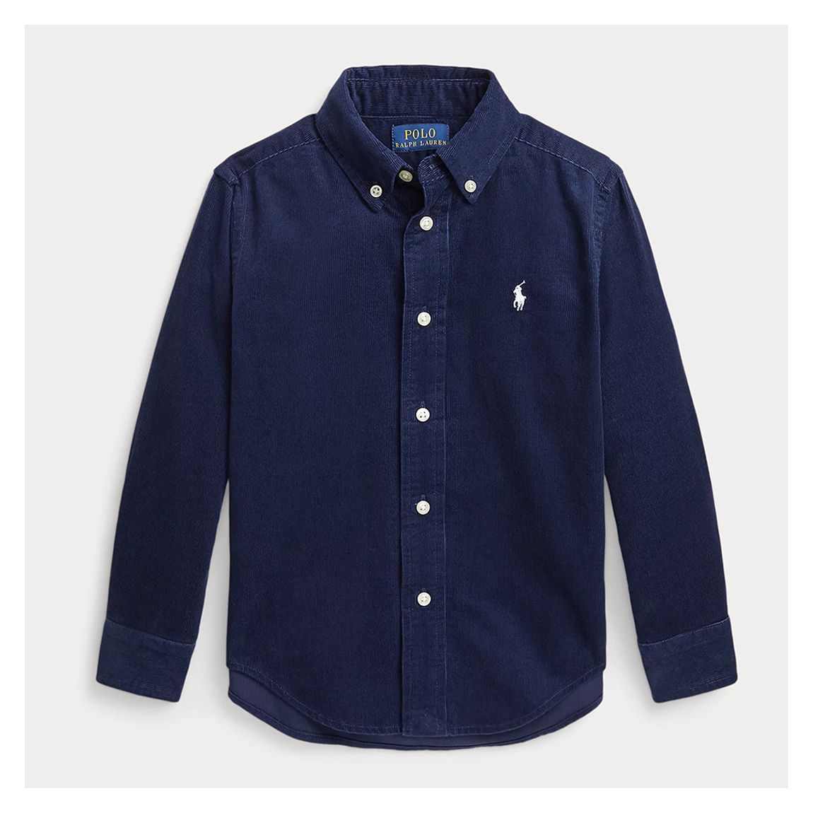 Younger Boy's Navy Finewale Cord Cotton Shirt main product photo