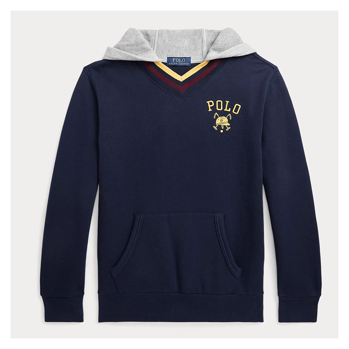 Older Boy's Navy Embroidered Cotton Blend Hoodie main product photo