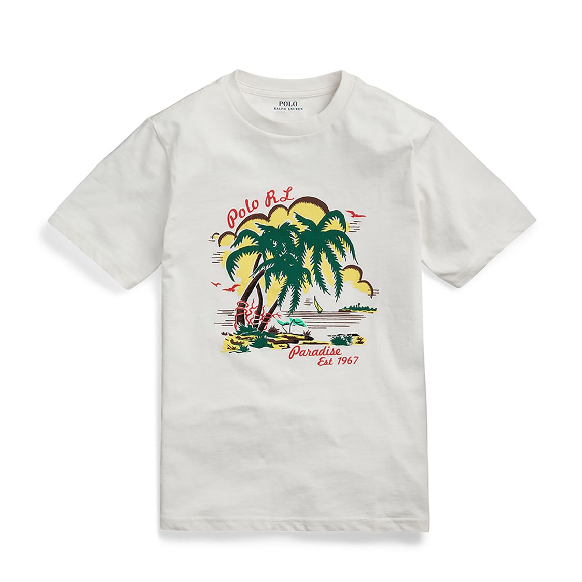 Older Boy's Ecru Graphic Print Cotton T-Shirt main product photo
