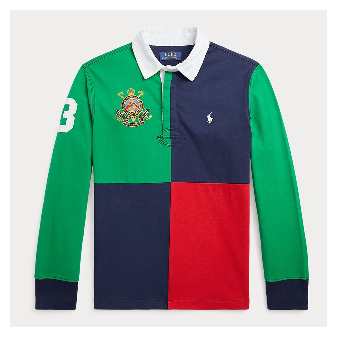 Older Boy's Navy Cotton Jersey Rugby Shirt main product photo