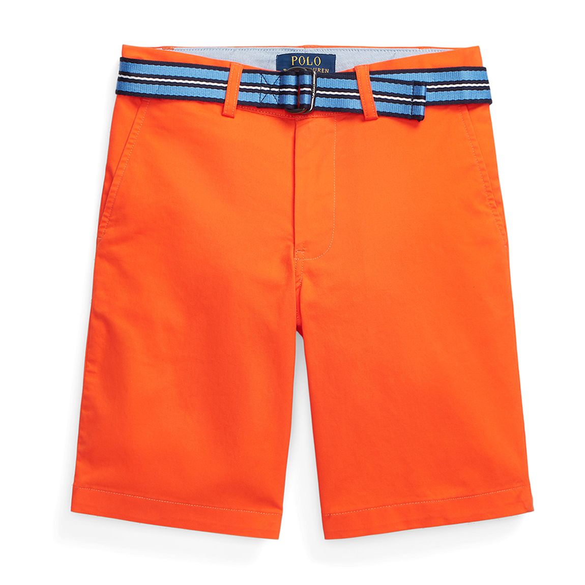 Older Boy's Orange Bedford Twill Cotton Blend Shorts main product photo