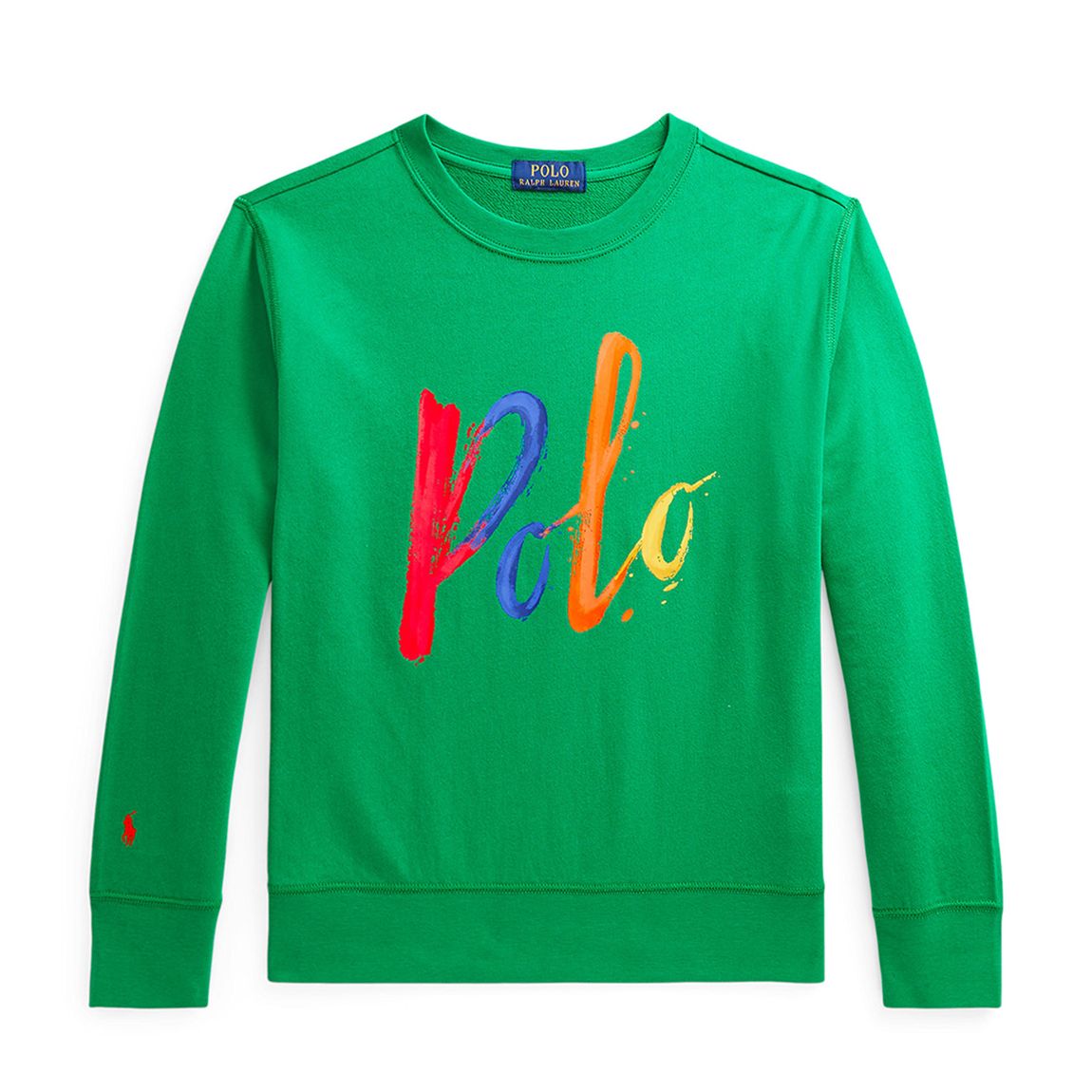 Older Boy's Green Printed Logo Cotton Blend Sweatshirt main product photo