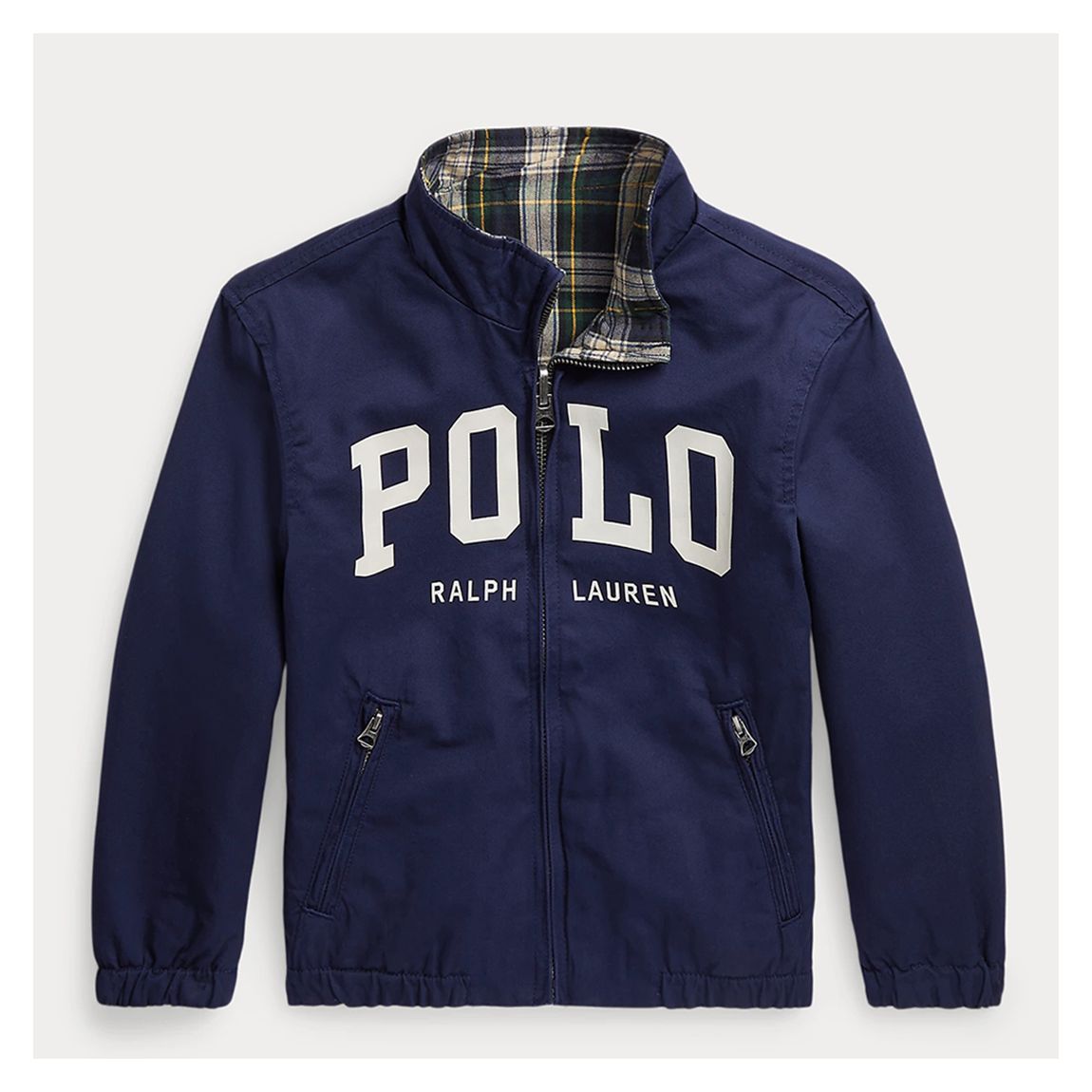 Younger Boy's Navy Reversible Cotton Zipped Jacket main product photo
