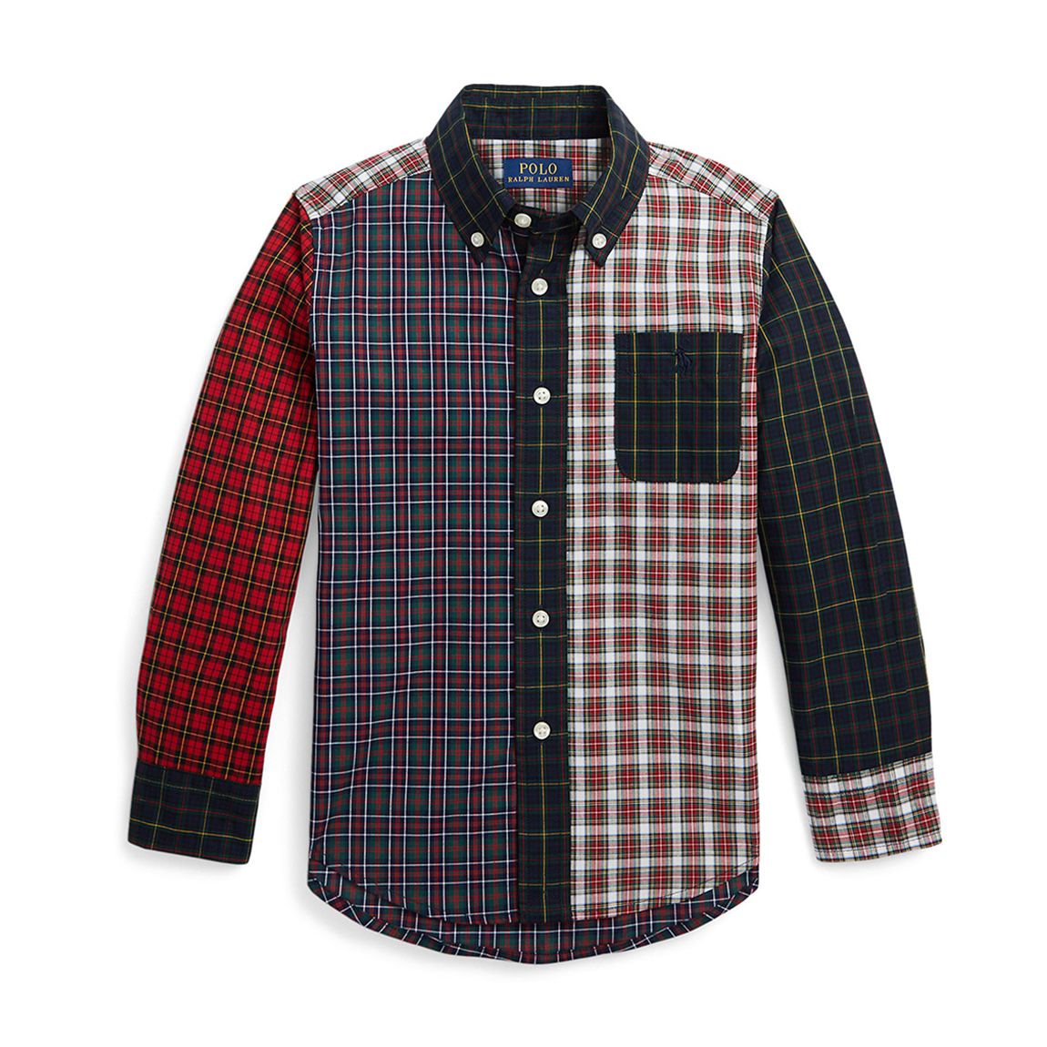 Younger Boy's Multi Poplin Check Cotton Shirt main product photo