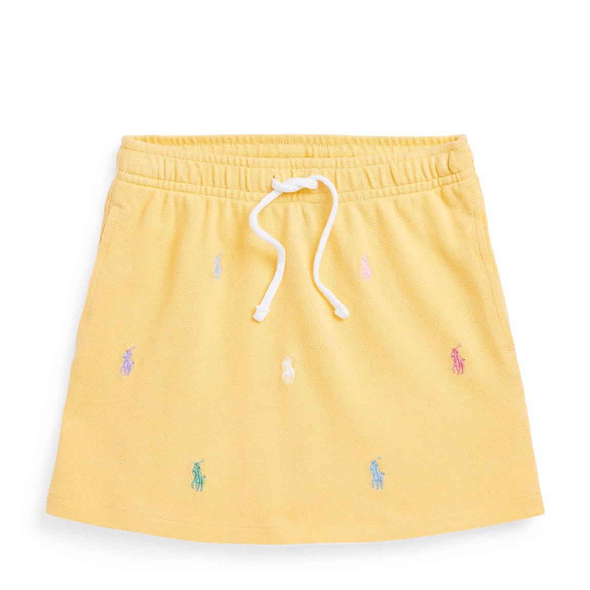 Younger Girl's Yellow All Over Logo Cotton Skirt main product photo