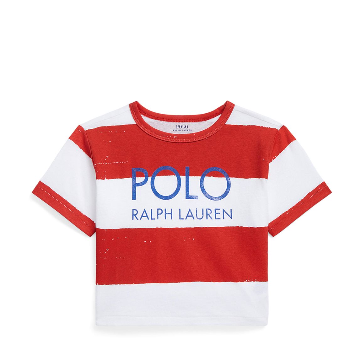 Toddler Girl's White Striped Cotton T-Shirt main product photo