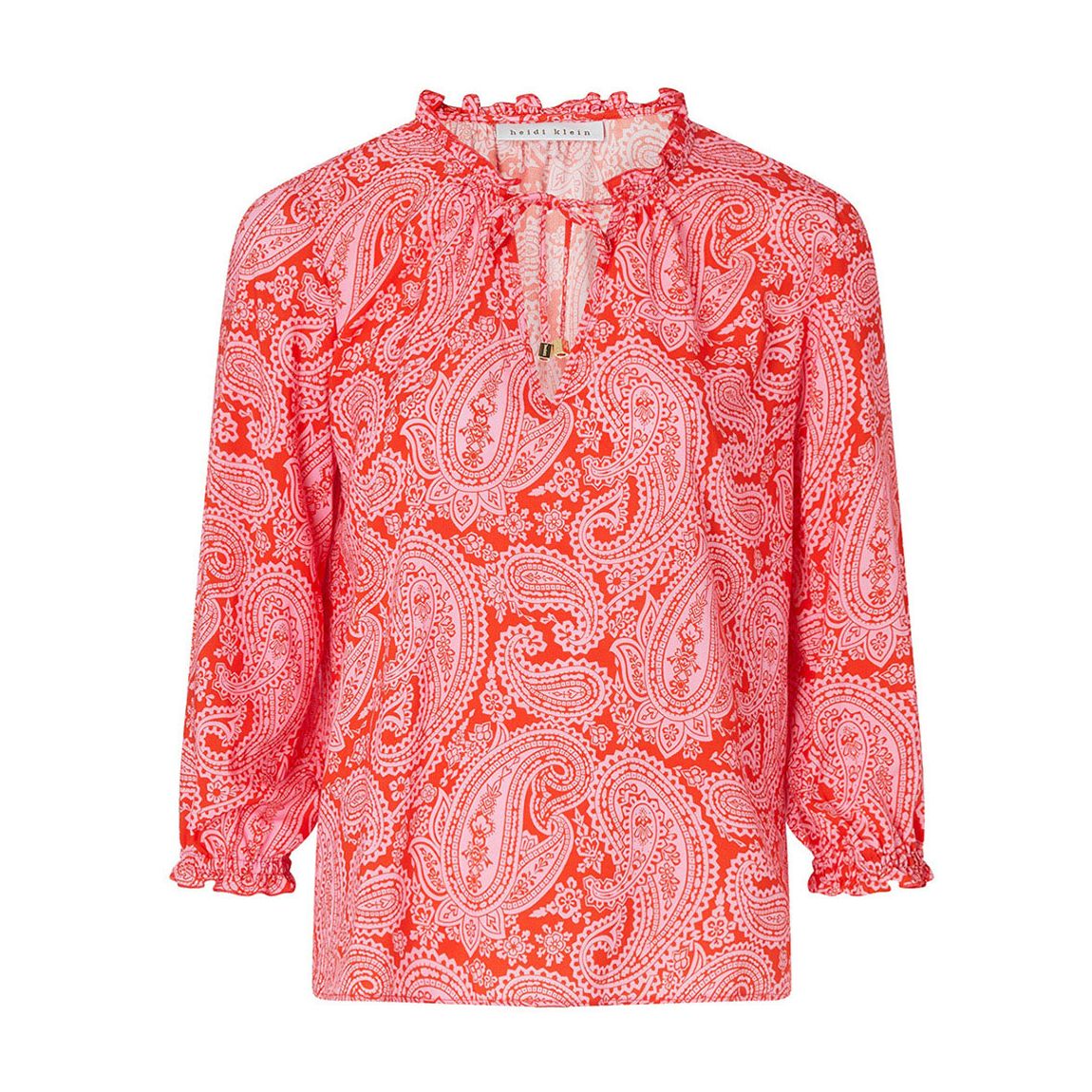Red Ruffle Neck Top main product photo
