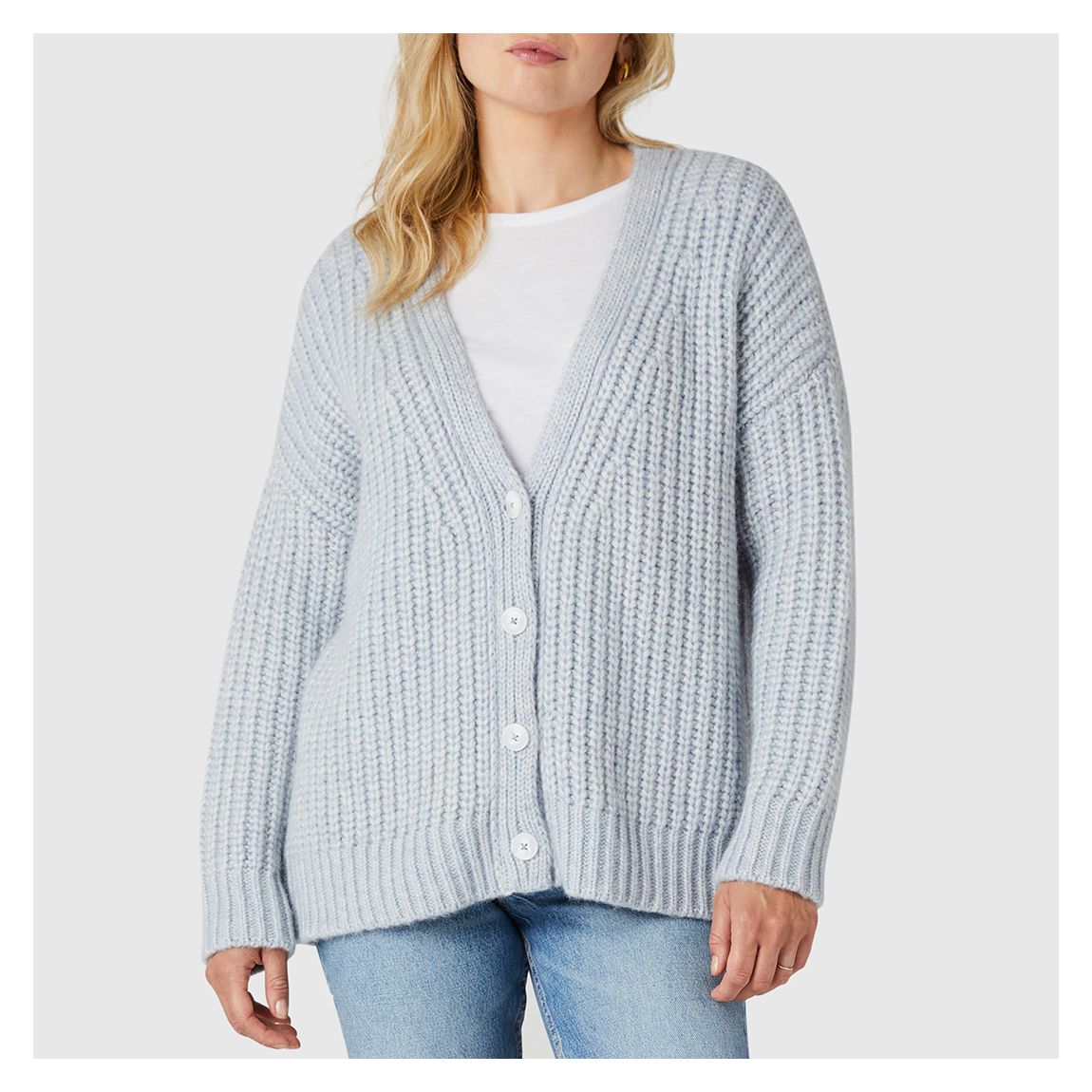 Light Blue Vanessa V-Neck Cardigan main product photo