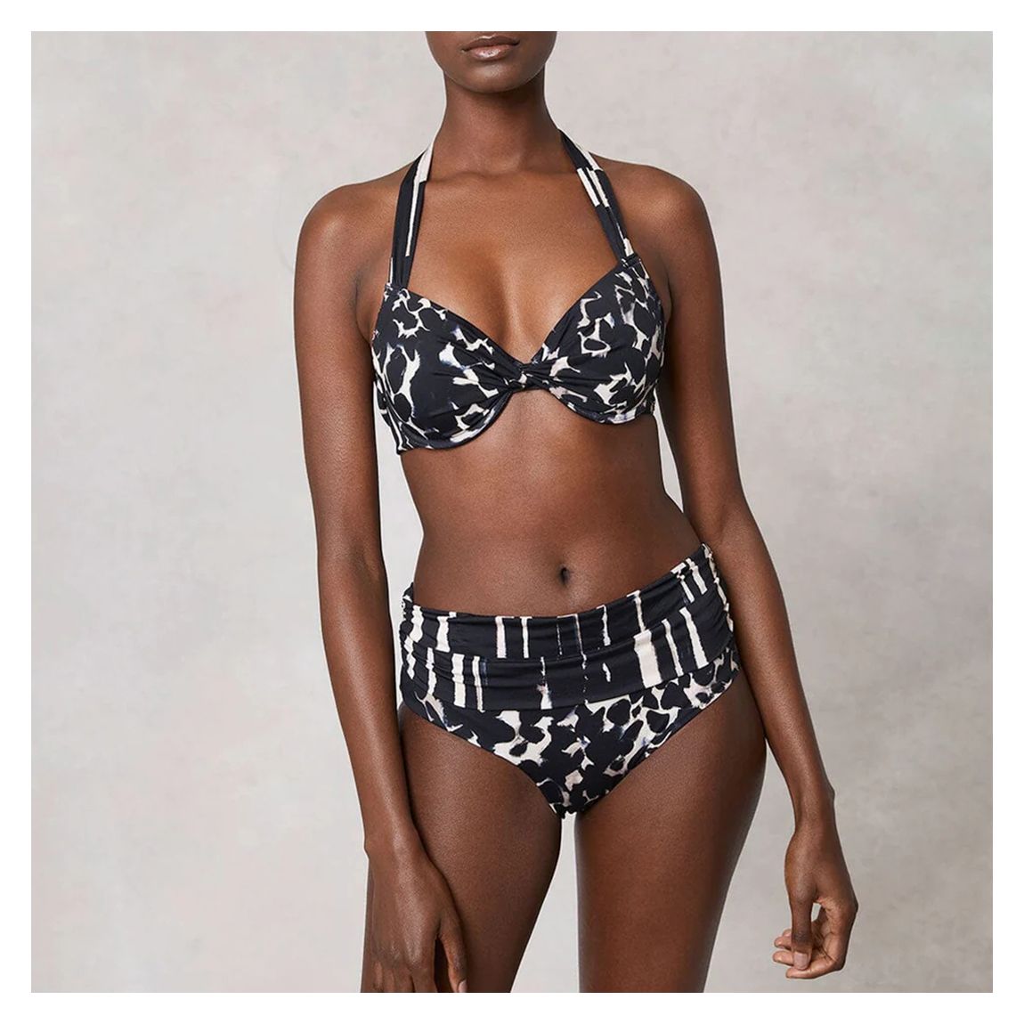 Black Marina Plunge Bikini Top main product photo
