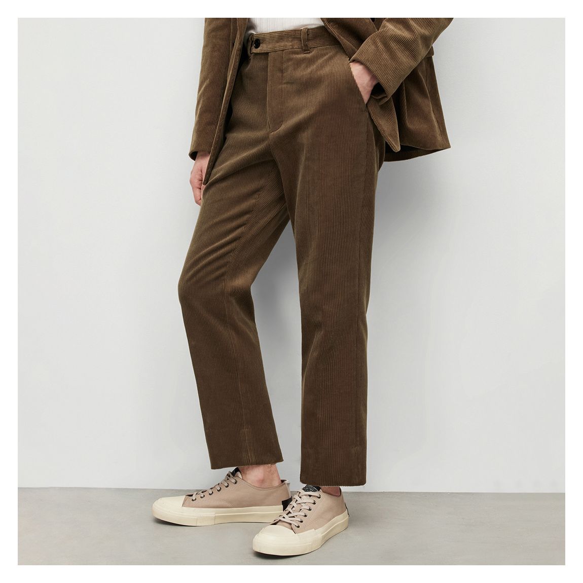 Brown Busco Ribbed Trousers main product photo