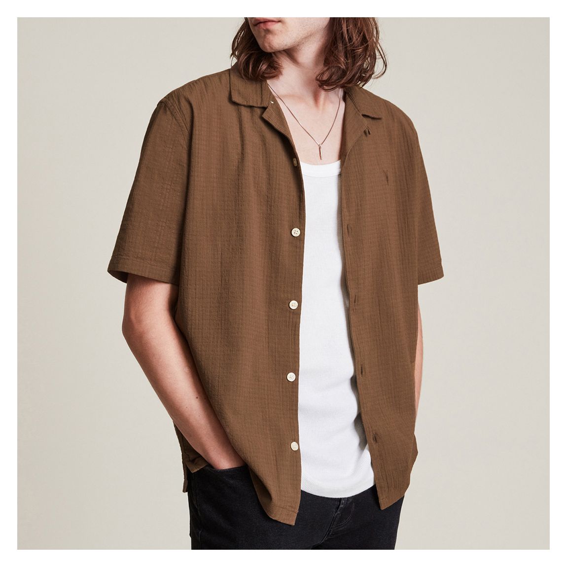 Brown Adornos Short Sleeve Shirt main product photo