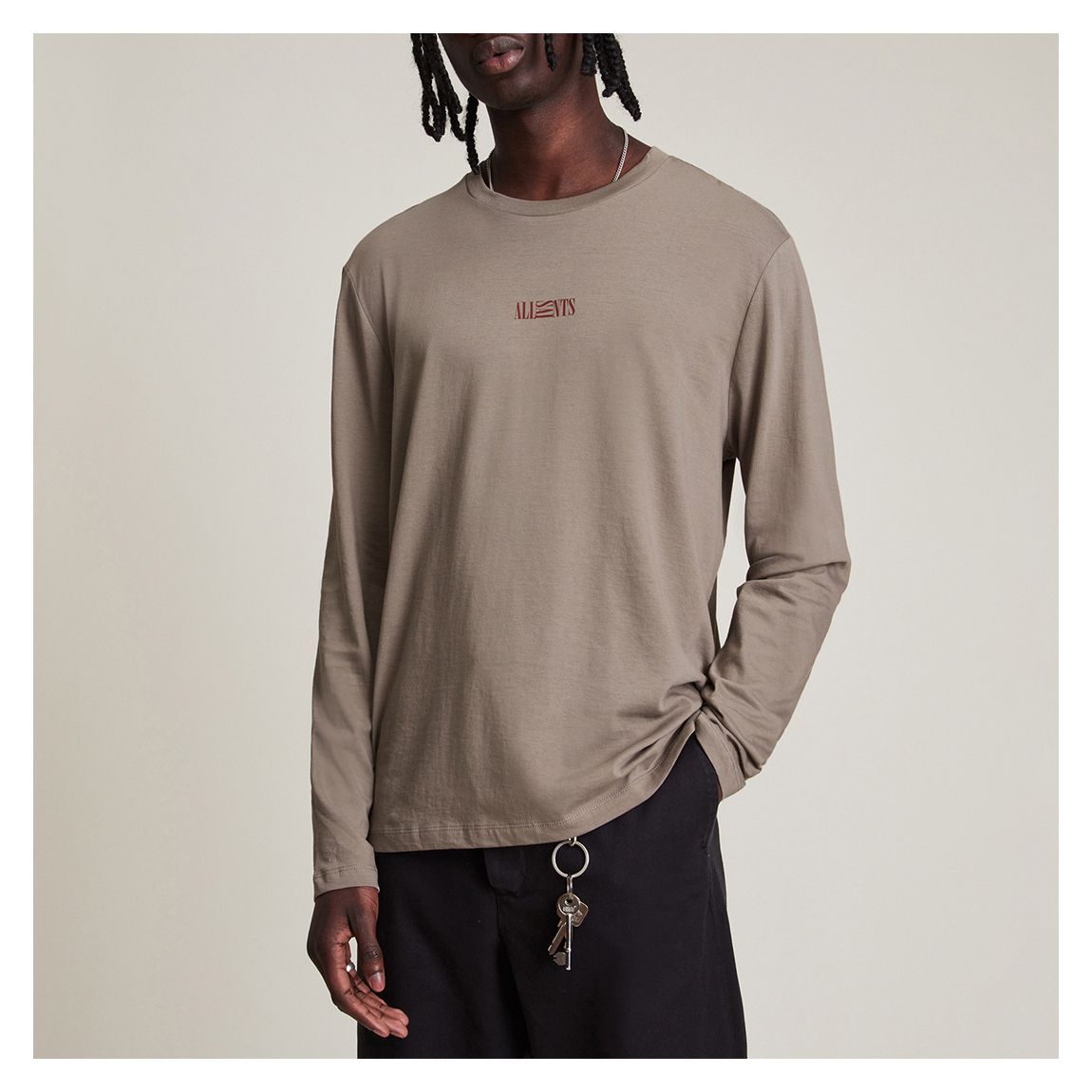 Grey Opposition Long Sleeve Crew Top main product photo