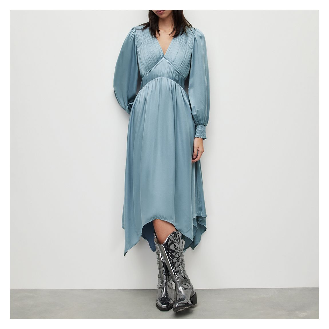 Blue Slate Estelle Silk BlendDress main product photo