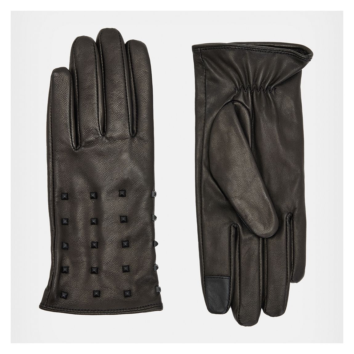 Black Maxie Studded Leather Gloves main product photo