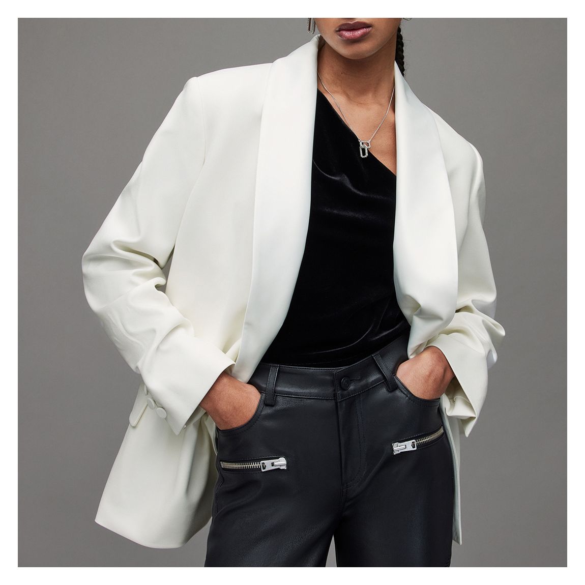 White Tux Double Breasted Blazer main product photo