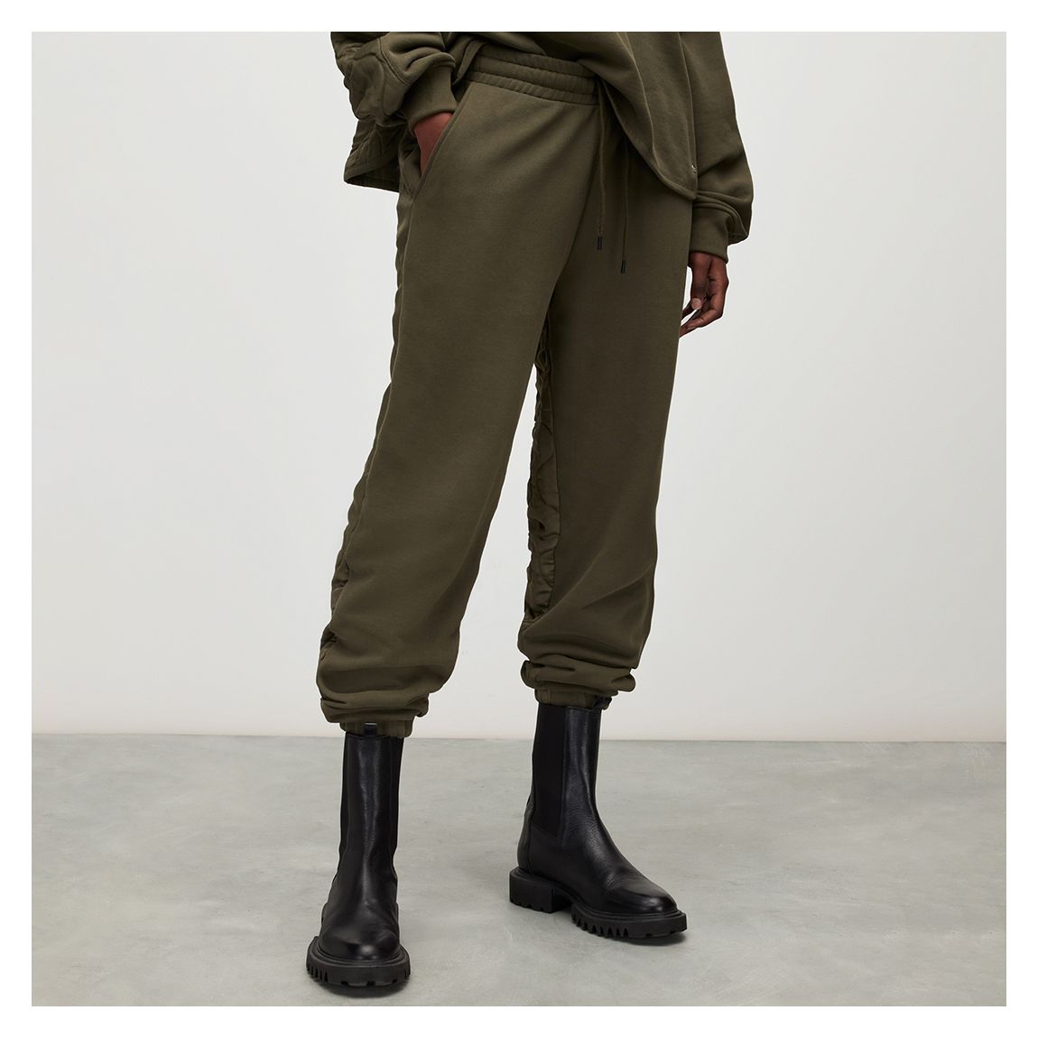 Khaki Queti Quilted Joggers main product photo