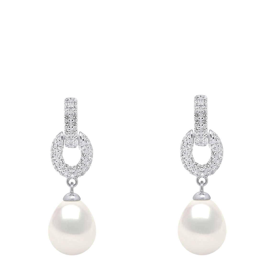 Hanging Earrings Real Cultured Freshwater Pearls Pear 8-9 mm main product photo