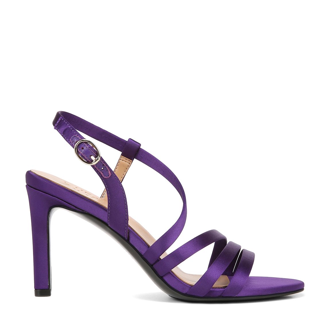 Purple Kimberly Satin Heeled Sandals main product photo