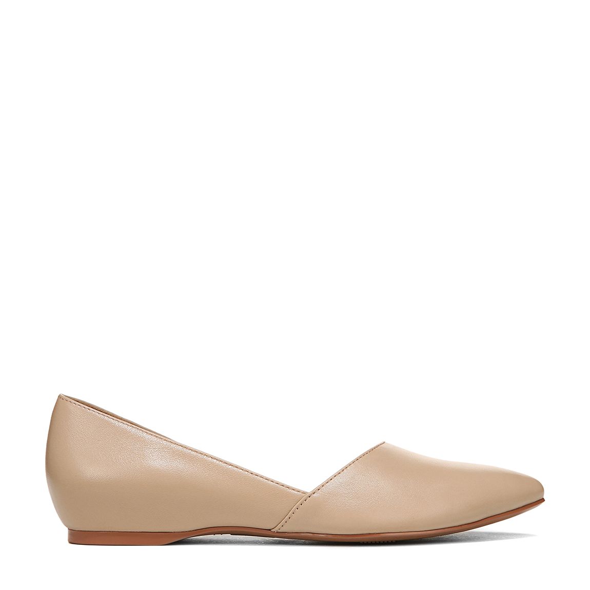 Taupe Samantha Leather Flat Shoes main product photo