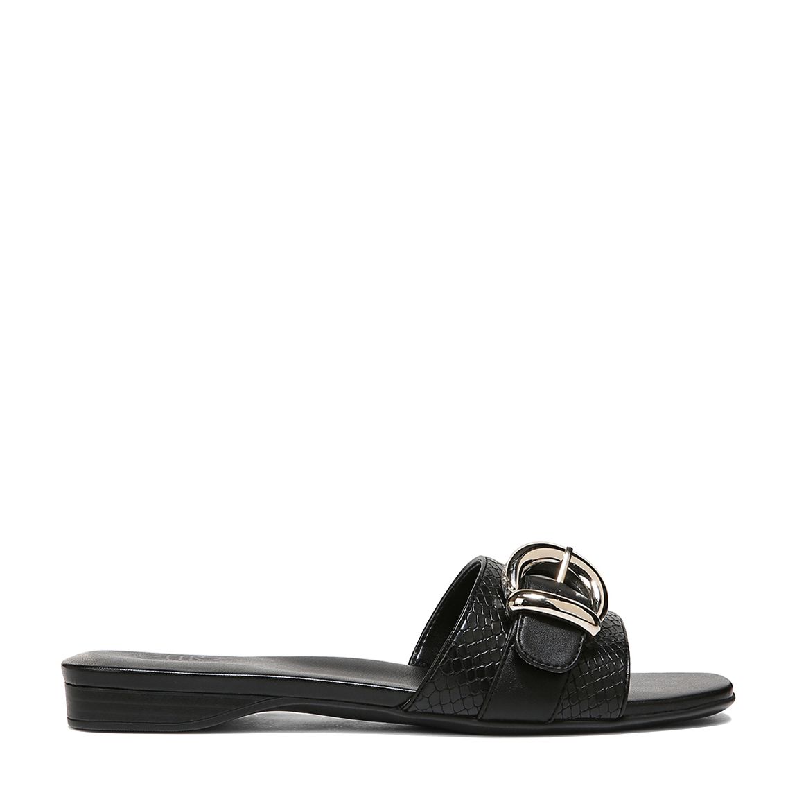 Black Santiago Flat Sandals main product photo