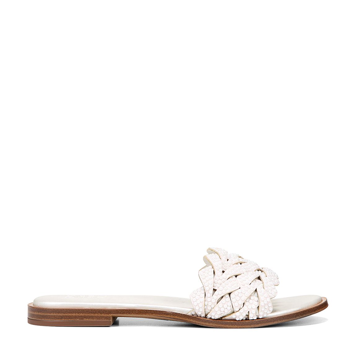 Satin Pearl Fernanda Flat Sandals main product photo