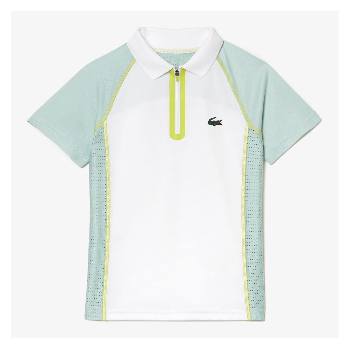 Kid Boy's White Half Zip Polo Shirt main product photo