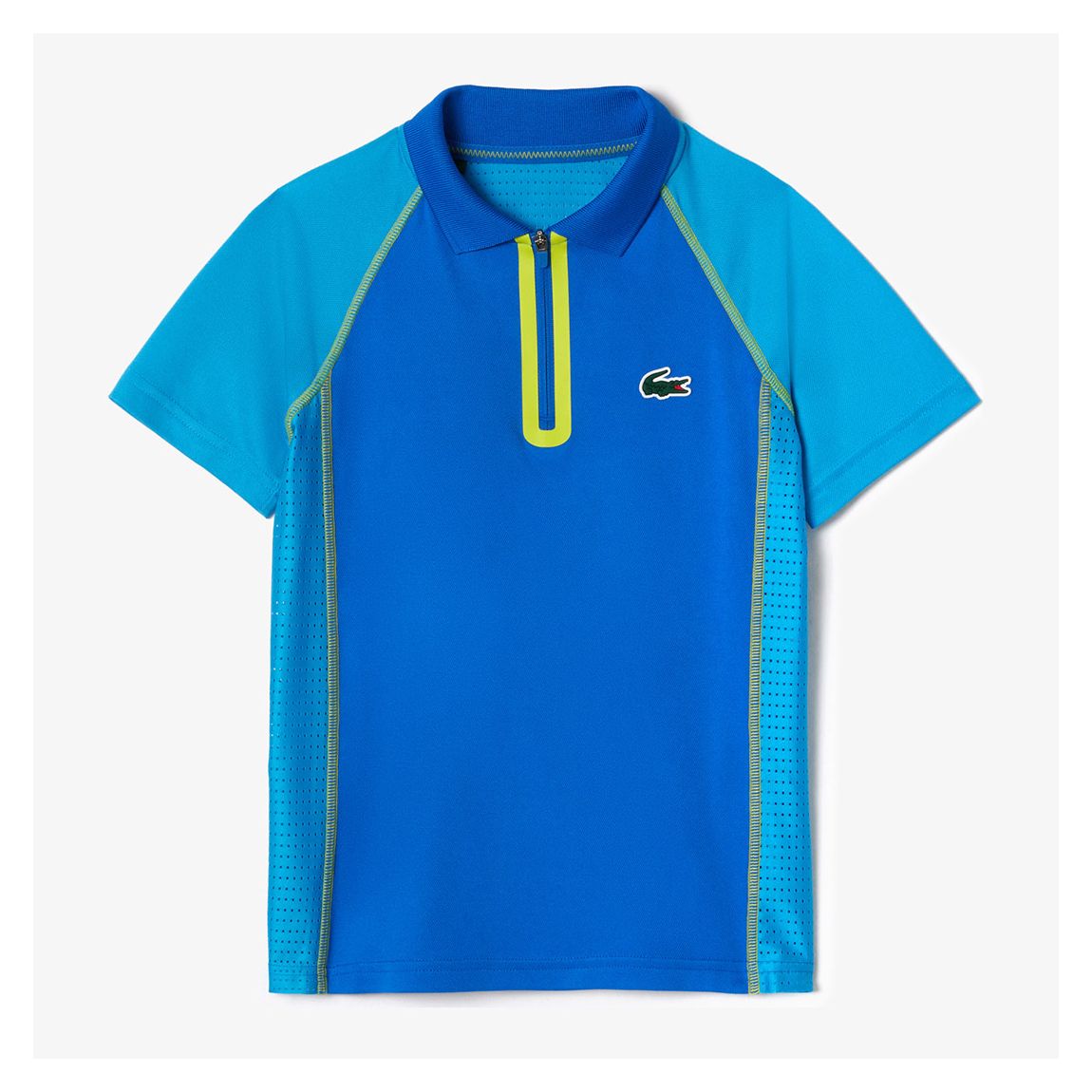 Teen Boy's Blue Half Zip Polo Shirt main product photo