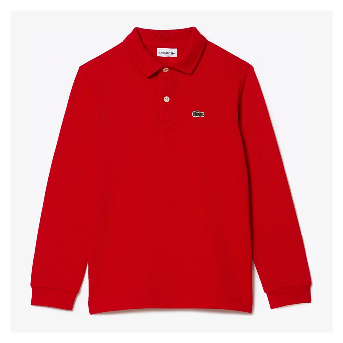 Baby Boy's Red Long Sleeve Cotton Blend Polo Shirt main product photo