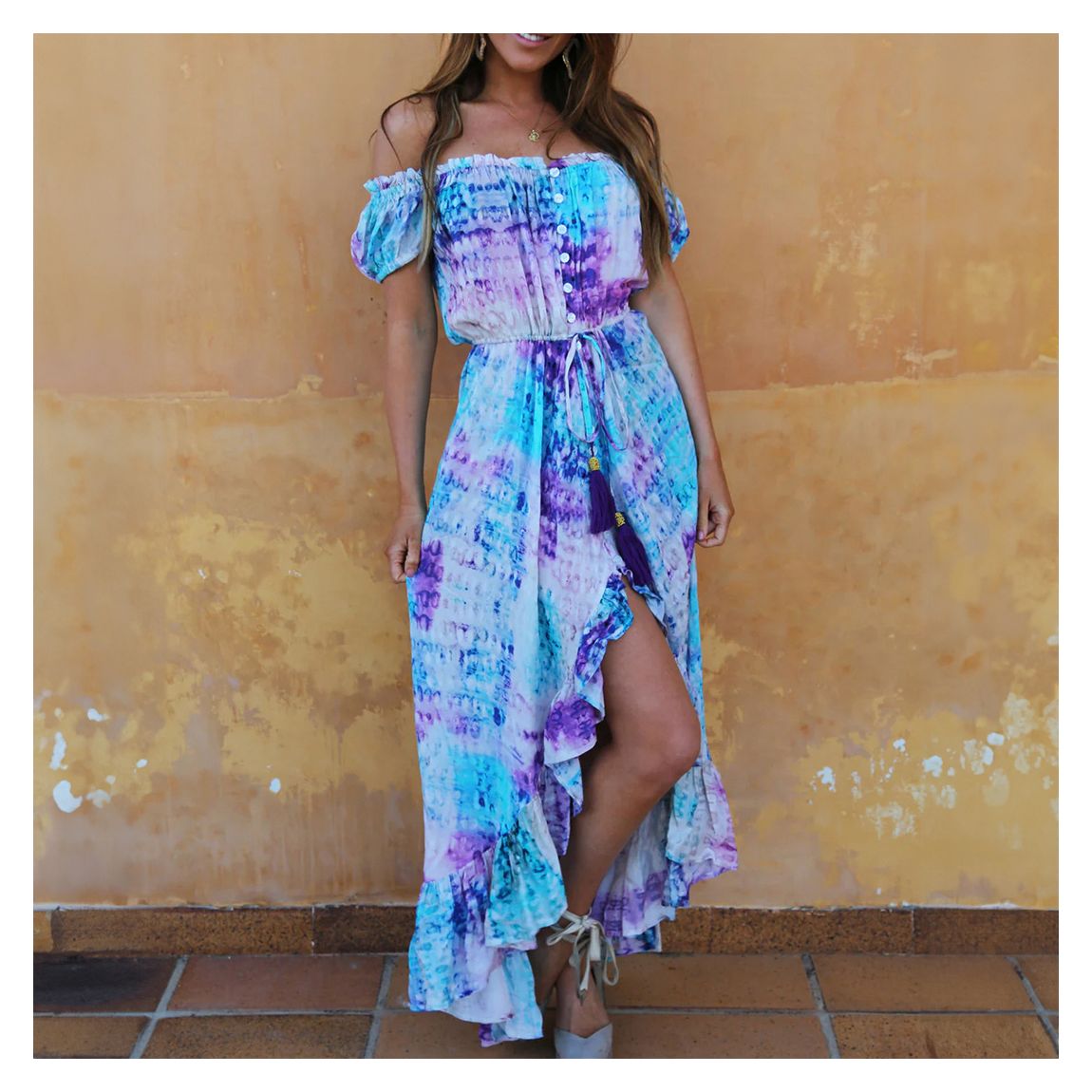 Multi Snake Shadow Barbados Bardot Dress main product photo