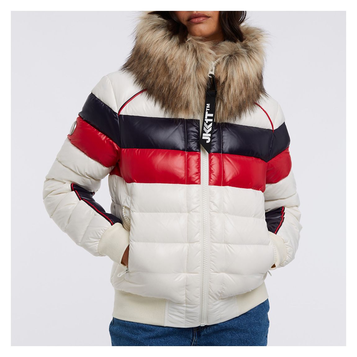 Cream Retro Racer Revolution Jacket main product photo