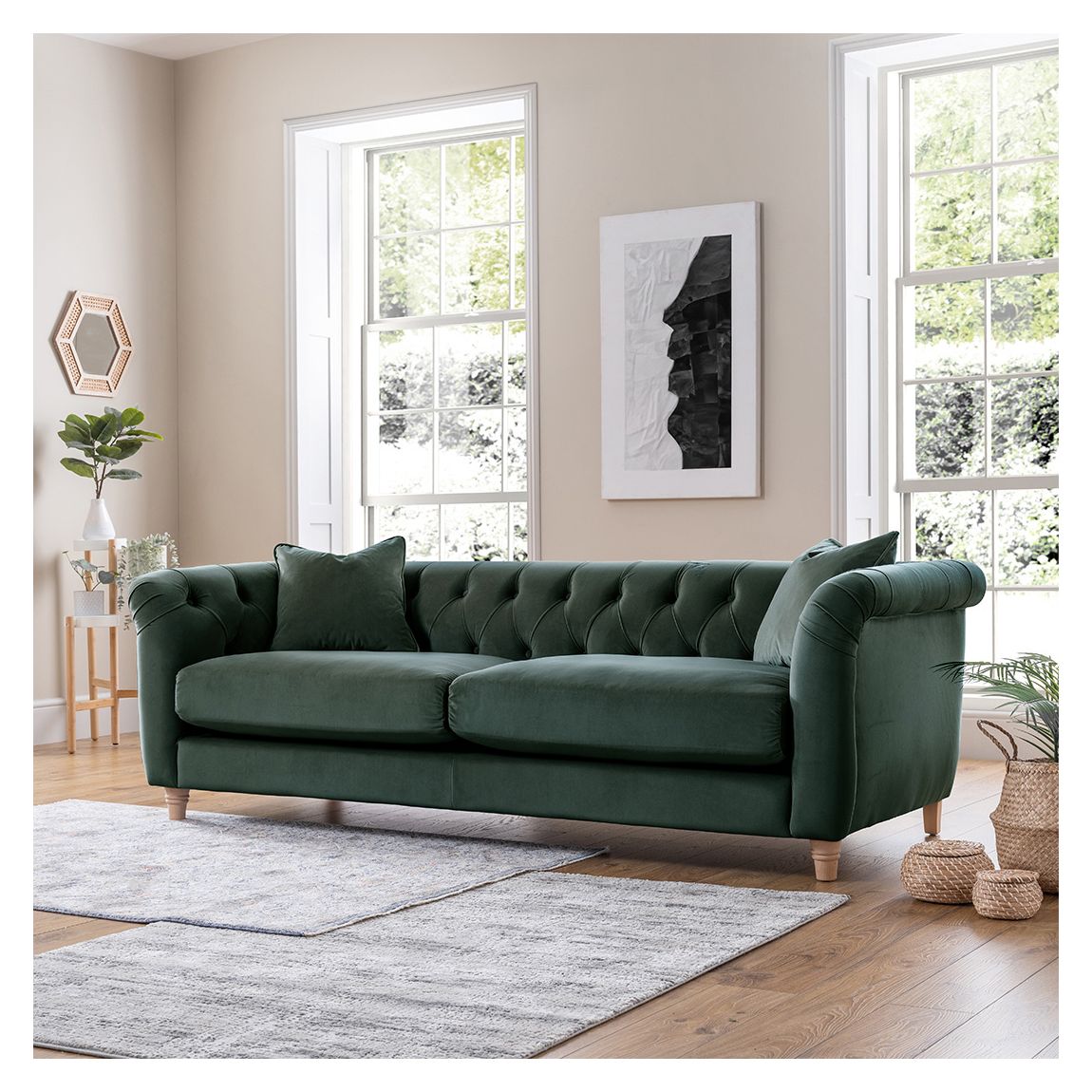 SAVE £1340 - The Soho Large Sofa Velvet Seaweed Green main product photo