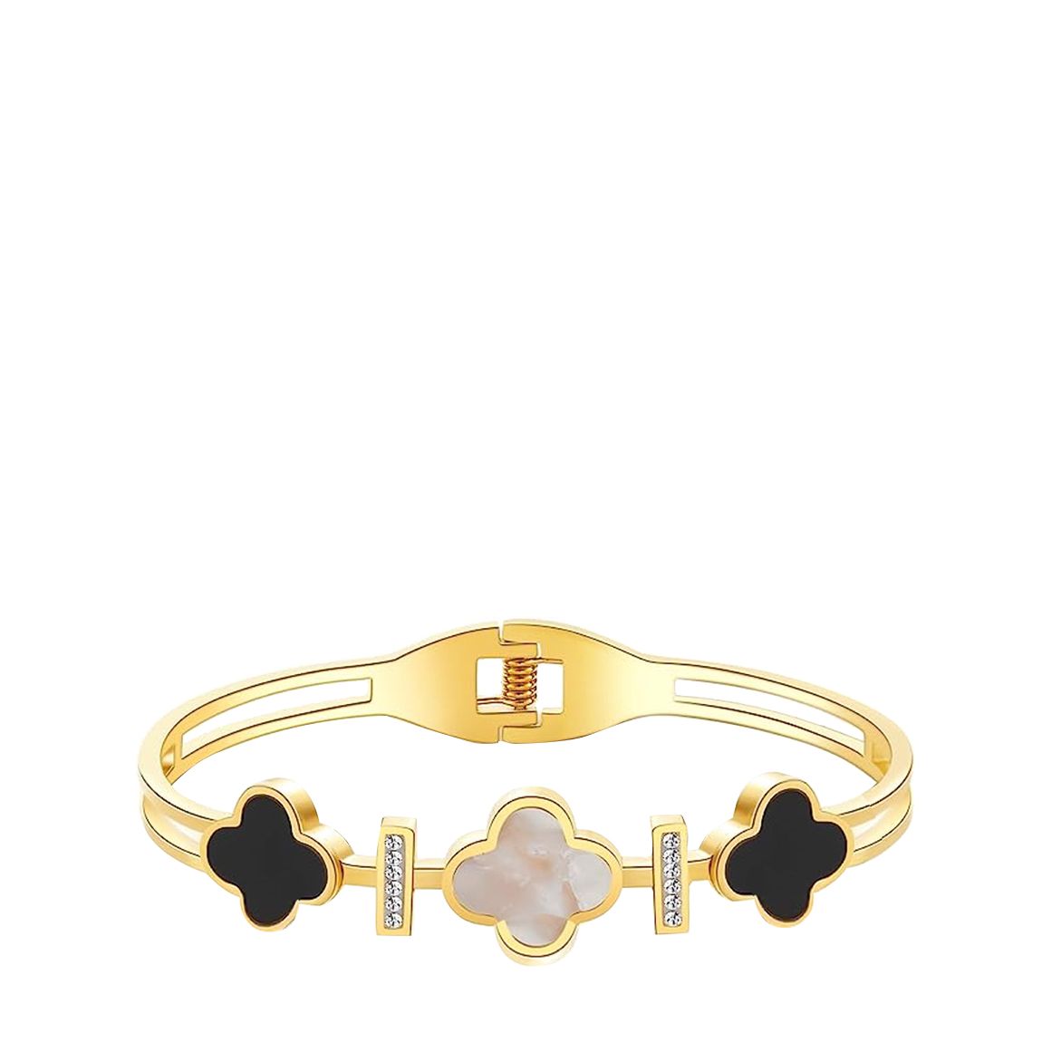 18K Gold Black & White Bangle main product photo