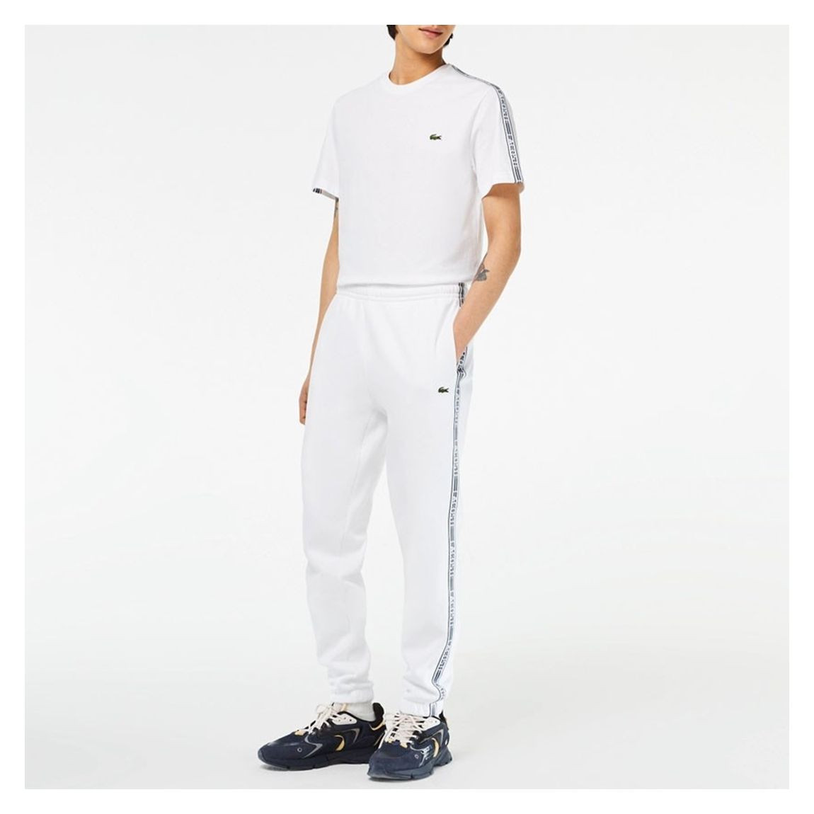 White Cotton Tracksuit Bottoms main product photo