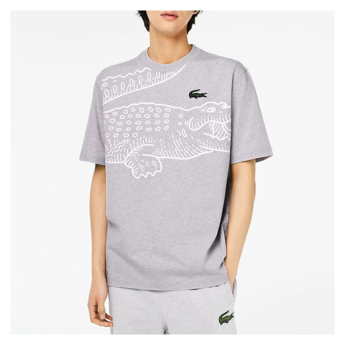 Grey Crocodile Cotton T-Shirt main product photo