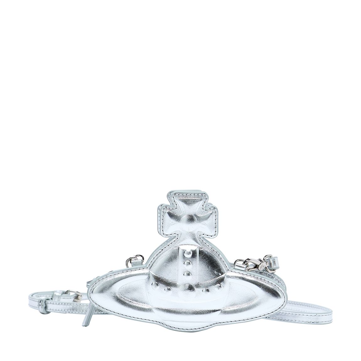 SILVER METALLIC NANO ORB CROSSBODY main product photo