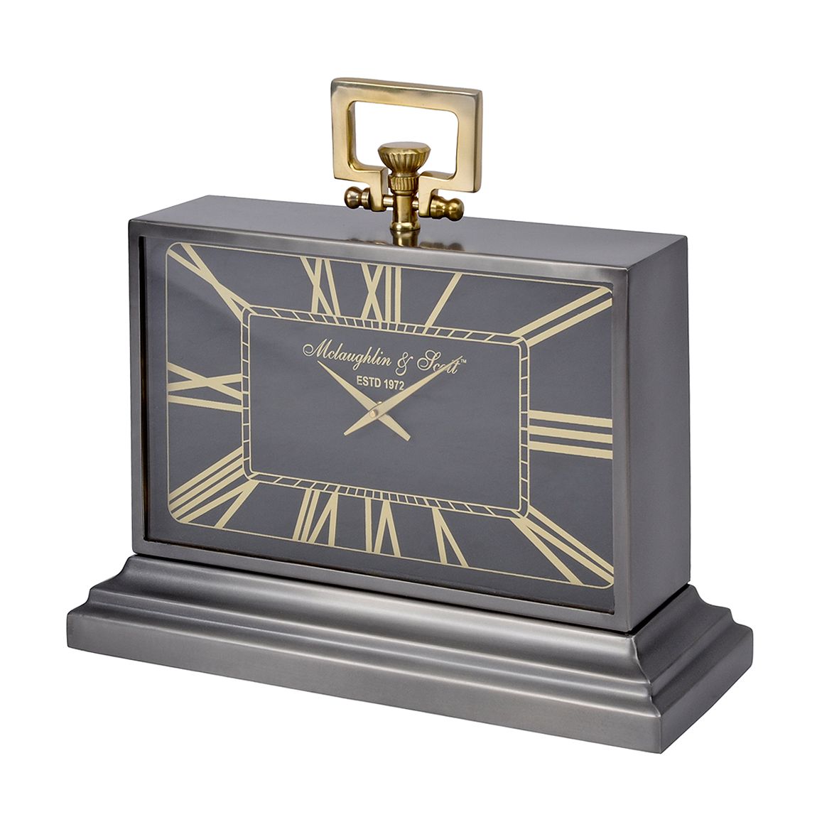 Iconic Latham Black & Gold Rectangular Clock, Medium main product photo